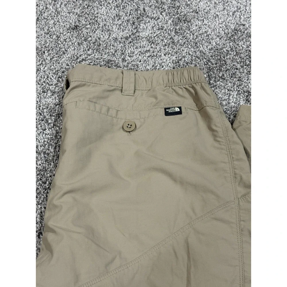 The North Face Mens Convertible Hiking Pants Khaki Tan Zip Off Ripstop Cargo
